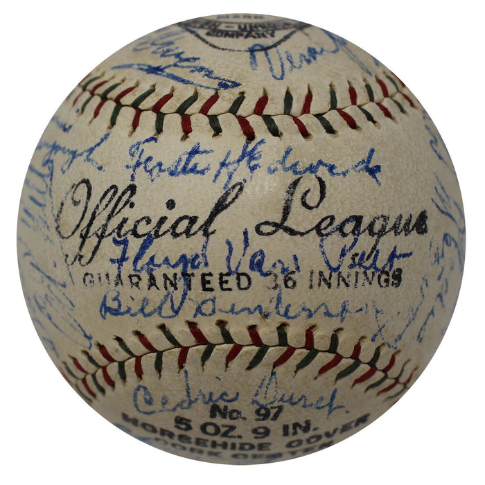 The Finest 1930 NY Yankees Team Signed Baseball Babe Ruth & Lou Gehrig JSA COA