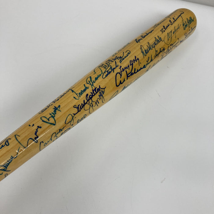 Beautiful Hall Of Fame Multi Signed Bat 66 Sigs Hank Aaron Willie Mays PSA DNA