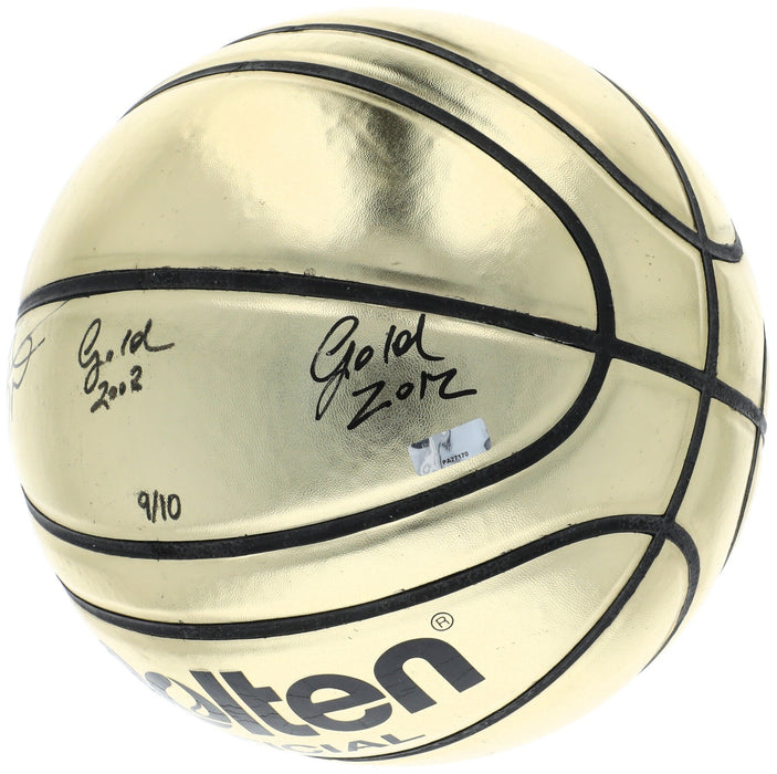 Kobe Bryant 2008 & 2012 Gold Medal Signed Olympics Basketball  9/10 Panini COA