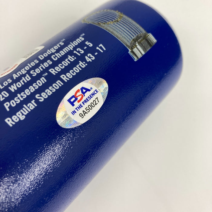 Julio Urias & Austin Barnes Signed 2020 Los Angeles Dodgers World Series Bat PSA