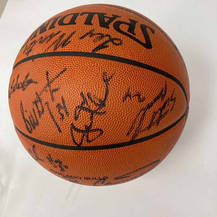 1997-98 Chicago Bulls NBA Champs Team Signed Game Basketball The Last Dance JSA
