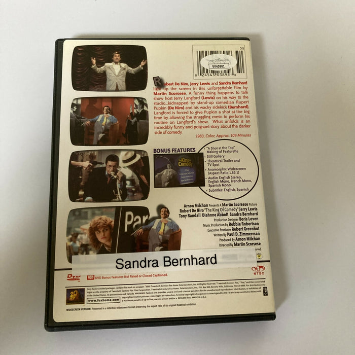 Sandra Bernhard Signed The King Of Comedy DVD Movie JSA COA