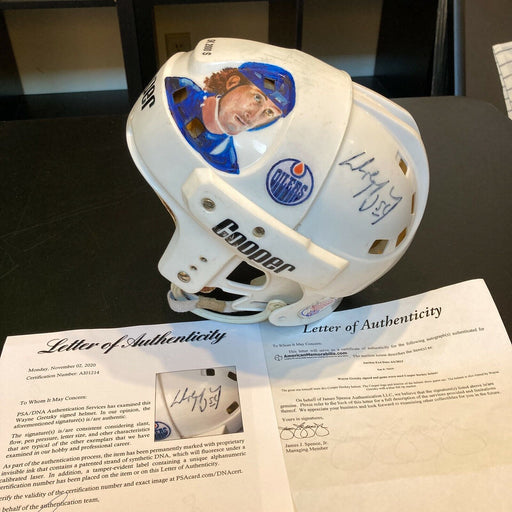 Wayne Gretzky Signed 1980's Game Used Edmonton Oilers NHL Hockey Helmet PSA DNA