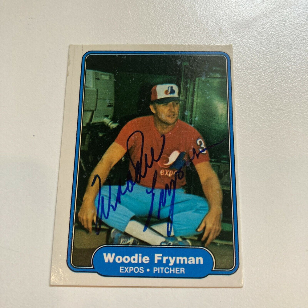 1982 FLEER #189 Woodie Fryman MONTREAL EXPOS SIGNED AUTOGRAPH AUTO