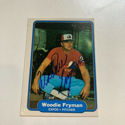 1982 FLEER #189 Woodie Fryman MONTREAL EXPOS SIGNED AUTOGRAPH AUTO