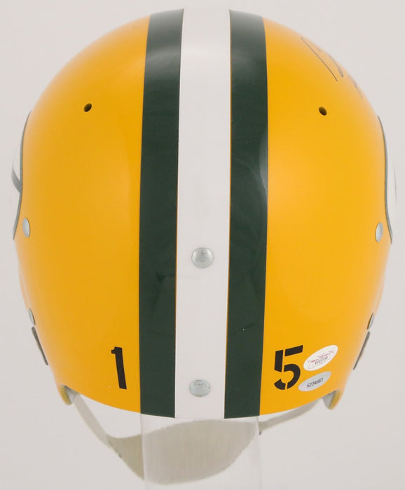 Bart Starr Hall Of Fame 1977 Signed Full Size Green Bay Packers Helmet JSA COA