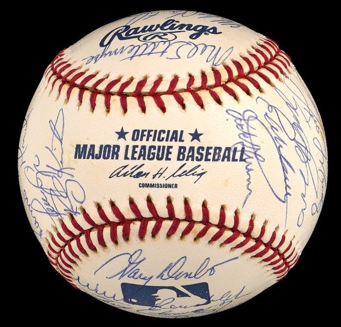 2001 New York Yankees AL Champs Team Signed Baseball 31 Sigs Derek Jeter PSA DNA