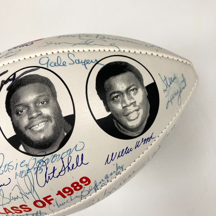 1989 HOF Induction Signed Football 45 Sigs Johnny Unitas Bart Starr Landry JSA