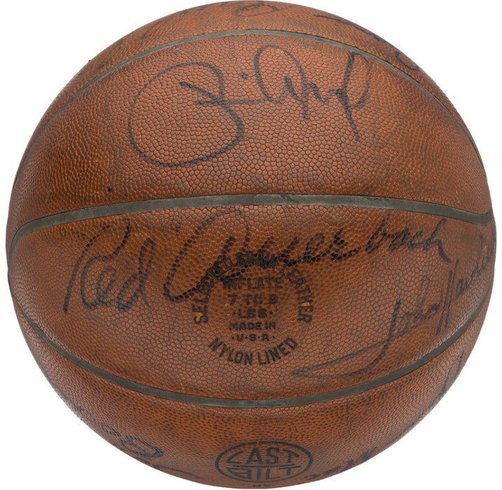 1975-76 Boston Celtics NBA Champs Team Signed Game Used Basketball Beckett COA