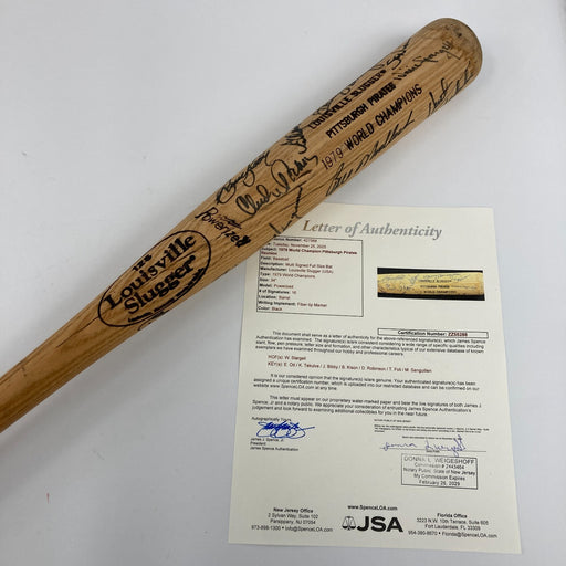 1979 Pittsburgh Pirates World Series Champs Team Signed Baseball Bat JSA COA