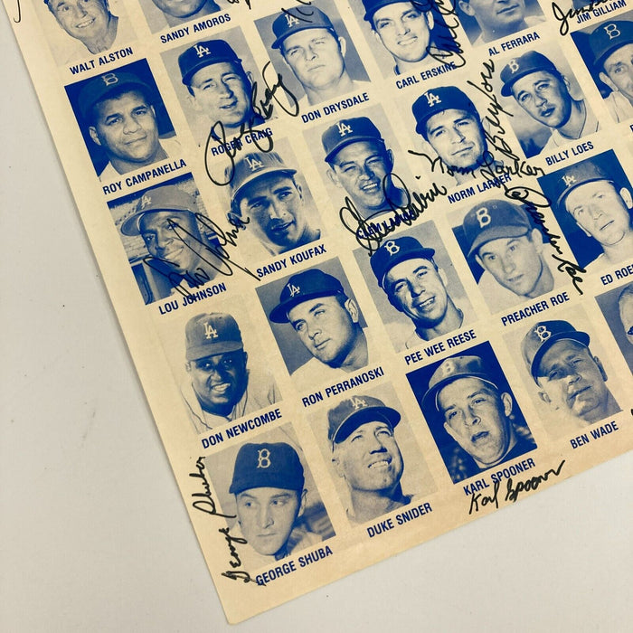 1975 Dodgers Old-Timers Day Signed Program 31 Sigs Don Drysdale Duke Snider