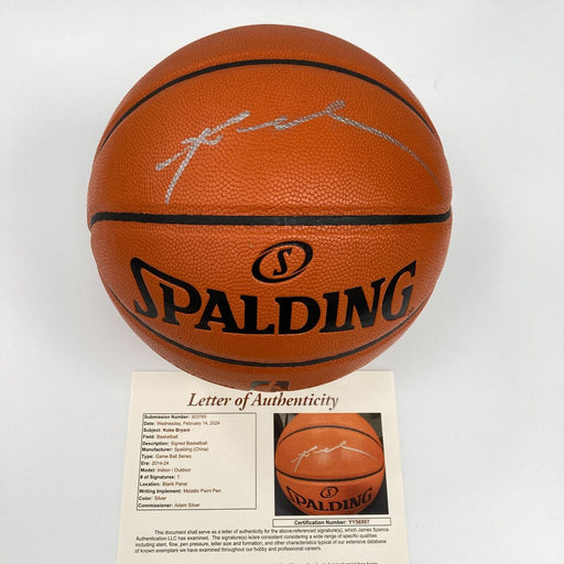 Kobe Bryant Signed Spalding Official Game Basketball Silver Ink JSA COA