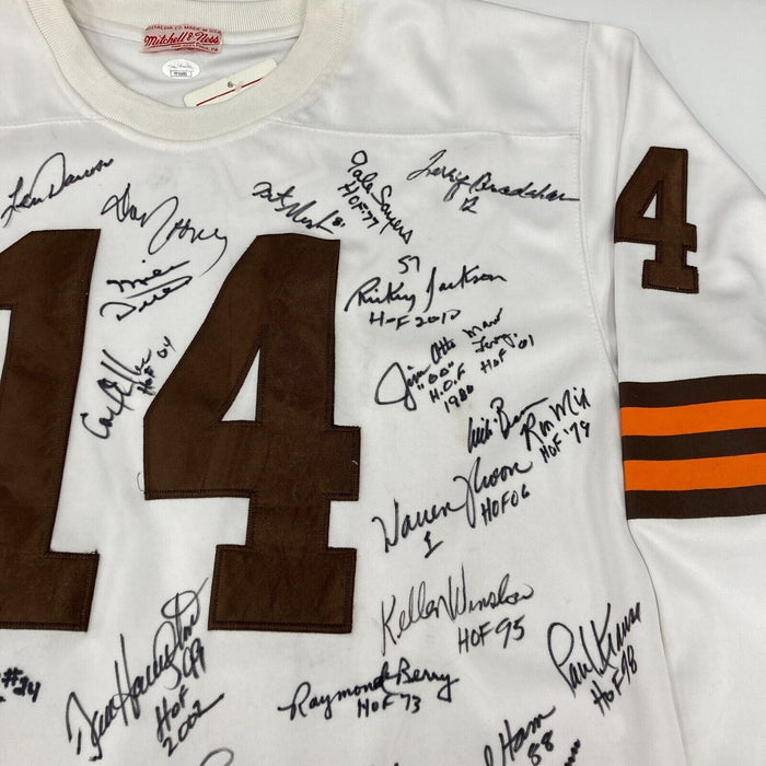 NFL Hall Of Fame Multi Signed Mitchell & Ness Jersey With 50+ Signatures JSA COA
