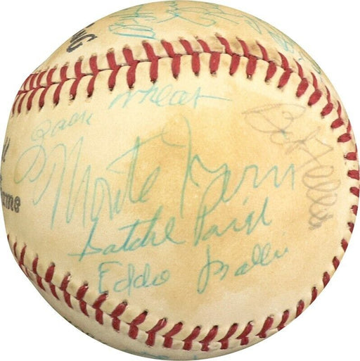 Satchel Paige Chick Hafey Hall Of Fame Induction Multi Signed Baseball PSA DNA