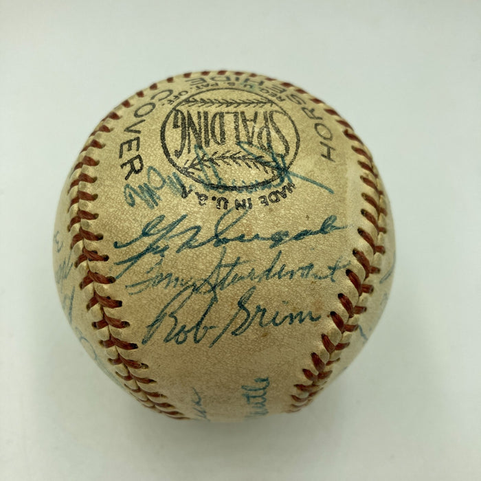 1956 Yankees World Series Champs Team Signed Baseball Mickey Mantle PSA DNA COA