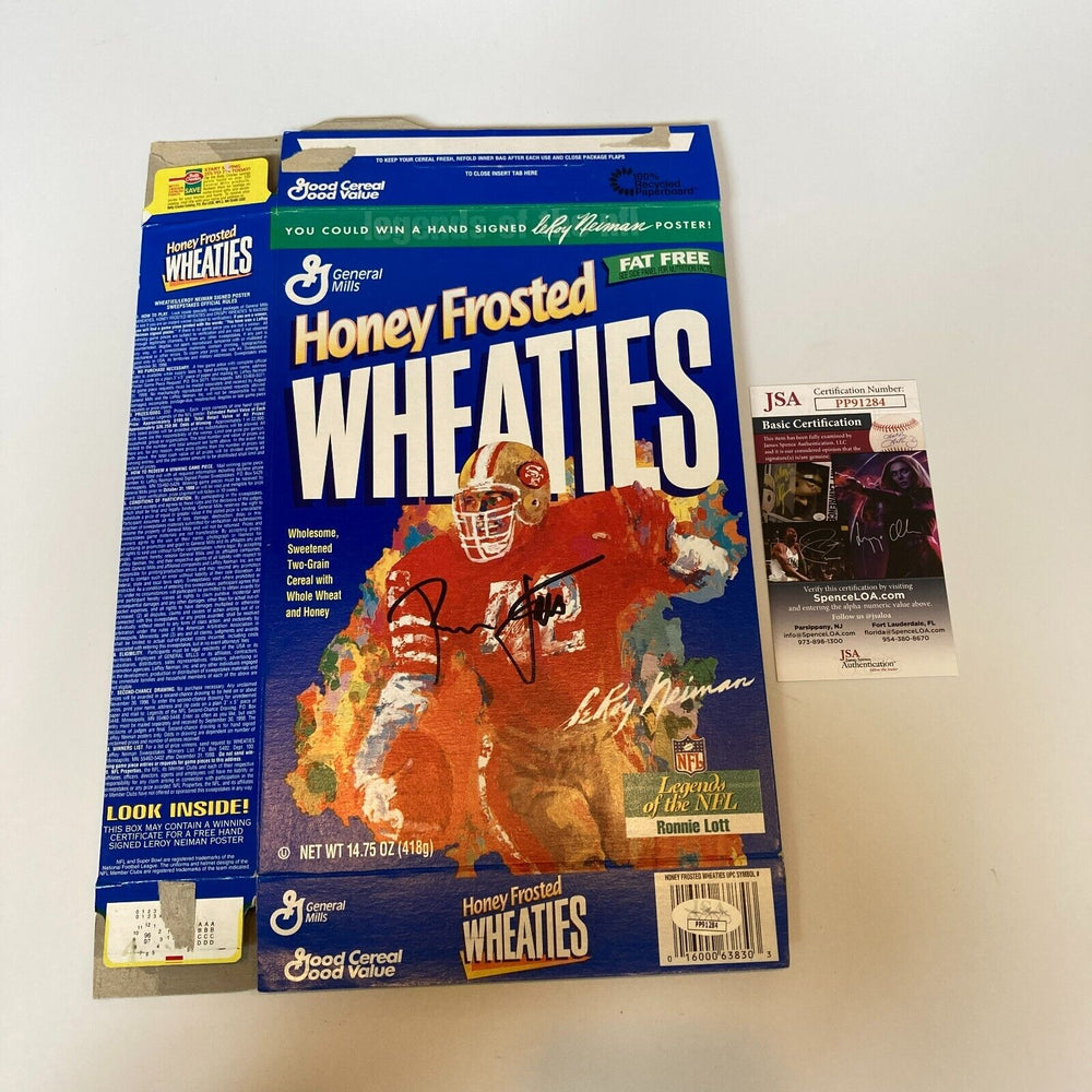 Ronnie Lott Signed Wheaties Cereal Box JSA COA