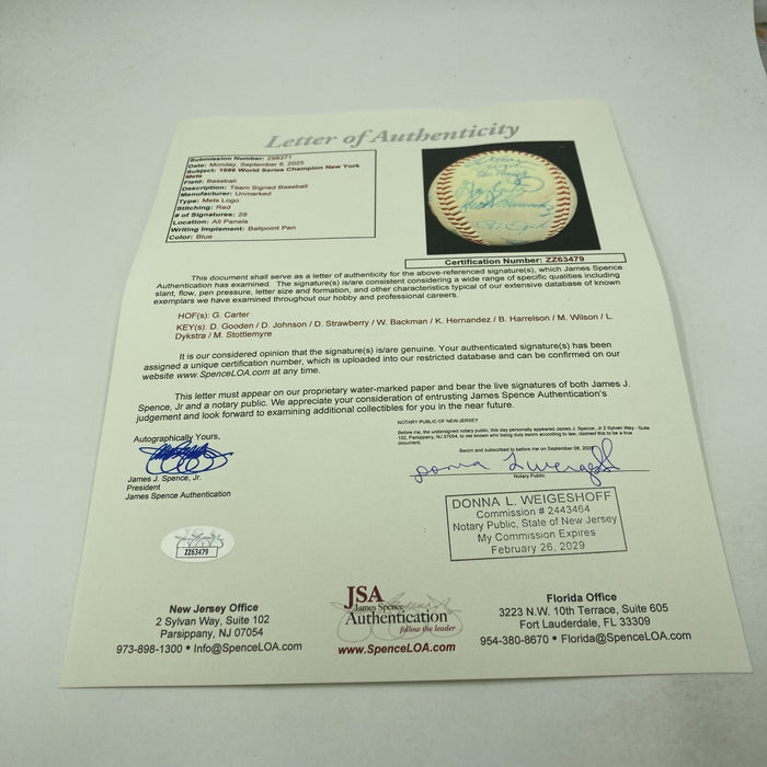 Vintage 1986 New York Mets World Series Champs Team Signed Baseball JSA COA
