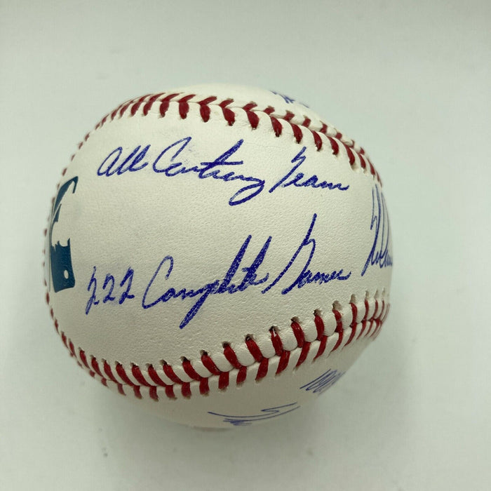 Beautiful Nolan Ryan Signed Heavily Inscribed Career STAT Baseball MLB Authentic