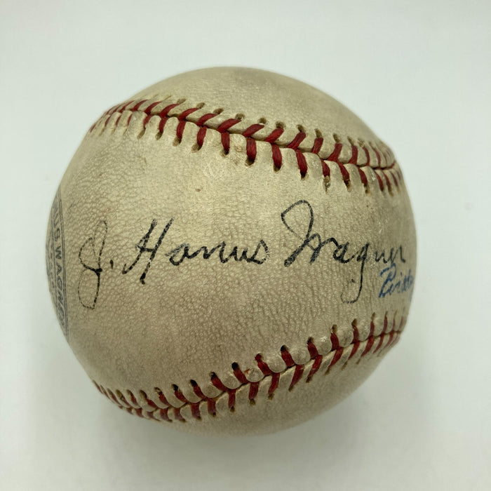Beautiful Honus Wagner Single Signed Baseball JSA COA