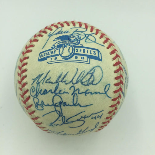 1998 Cleveland Indians Team Signed Postseason Baseball 32 Sigs Jim Thome JSA COA