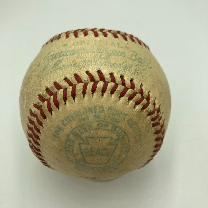 Joe Dimaggio Playing Days Signed 1946 American League Harridge Baseball JSA COA