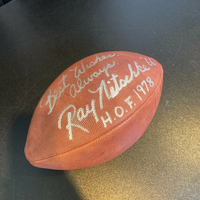 Beautiful Ray Nitschke "#66, HOF 1978" Signed Wilson NFL Game Football JSA COA