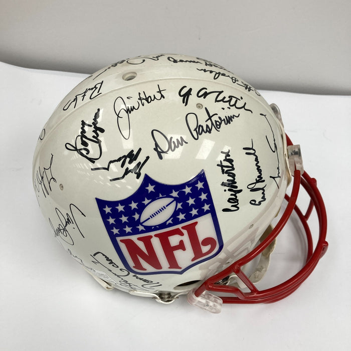 Quarterback Legends Signed Helmet 30 Sigs Johnny Unitas Len Dawson Beckett COA