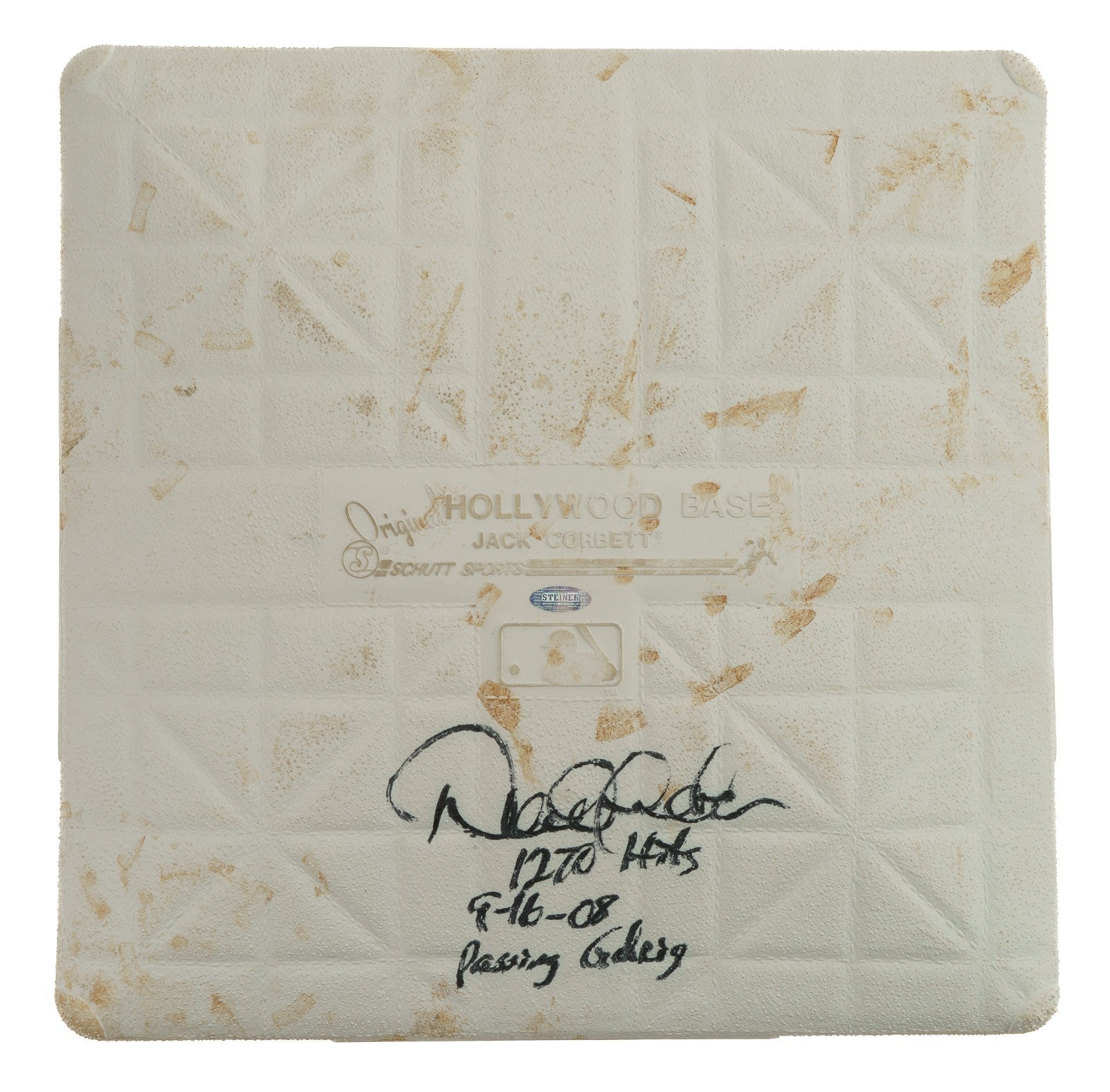 Derek Jeter "1270 Hits 9-16-08 Passing Lou Gehrig" Signed Game Used Base Steiner