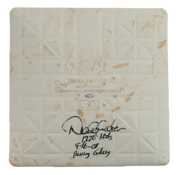 Derek Jeter "1270 Hits 9-16-08 Passing Lou Gehrig" Signed Game Used Base Steiner