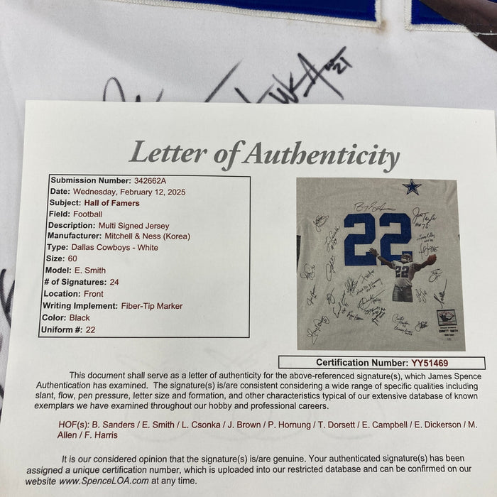 NFL Hall Of Fame Running Backs Multi Signed Mitchell & Ness Jersey 24 Sigs JSA