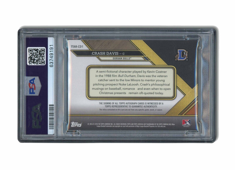 2016 Topps Triple Threads Kevin Costner Jersey Auto Gold Crash Davis PSA DNA 9
