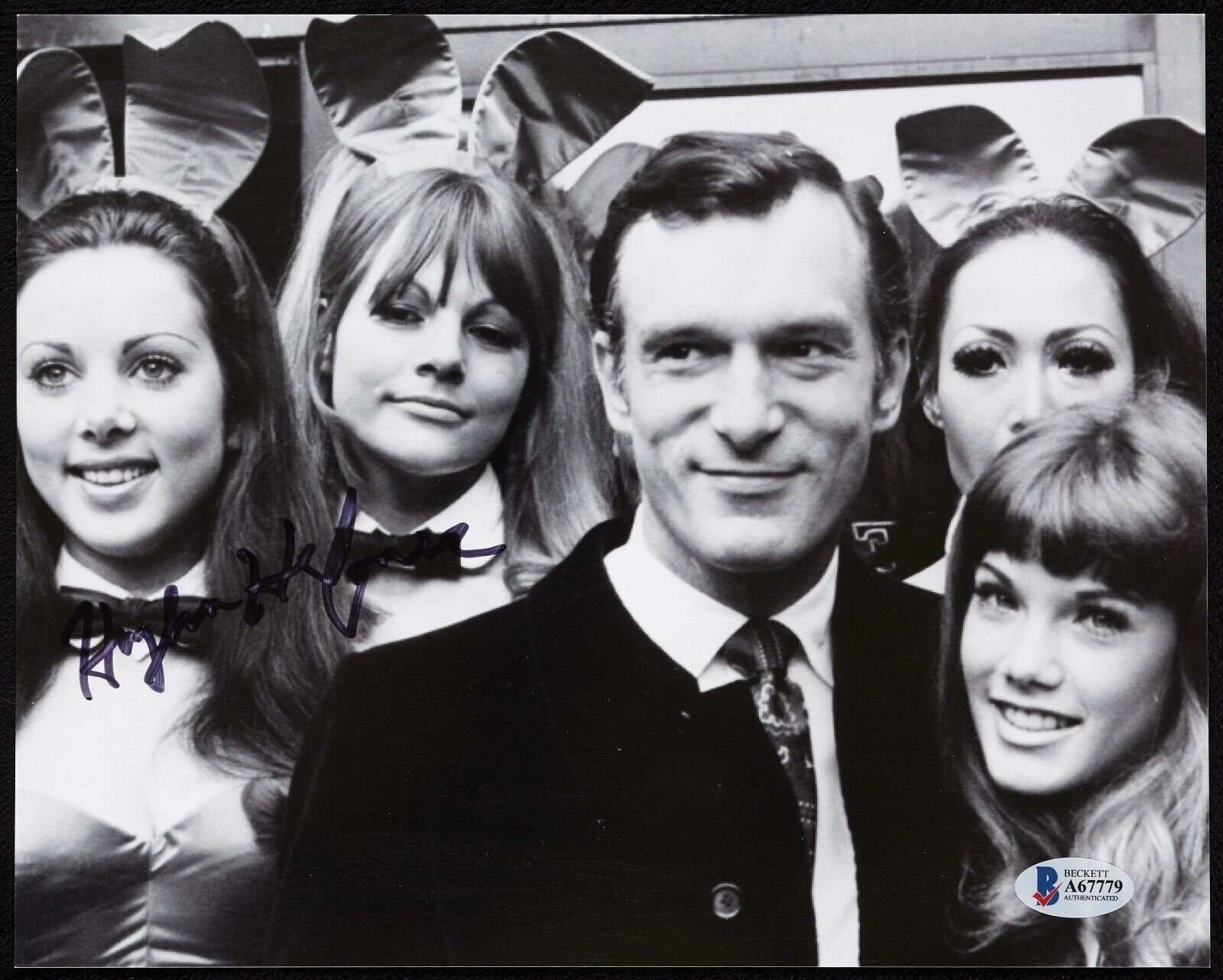 Hugh Hefner Signed Autographed 8x10 Playboy Photo Beckett COA