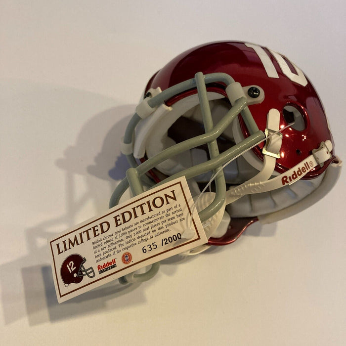 Bart Starr "Roll Tide" Signed Alabama Crimson Tide Riddell Mini Helmet JSA COA