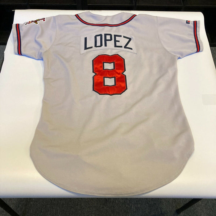 Javier Lopez "W.S. Champs" Signed Game Used 1995 Atlanta Braves Jersey JSA COA