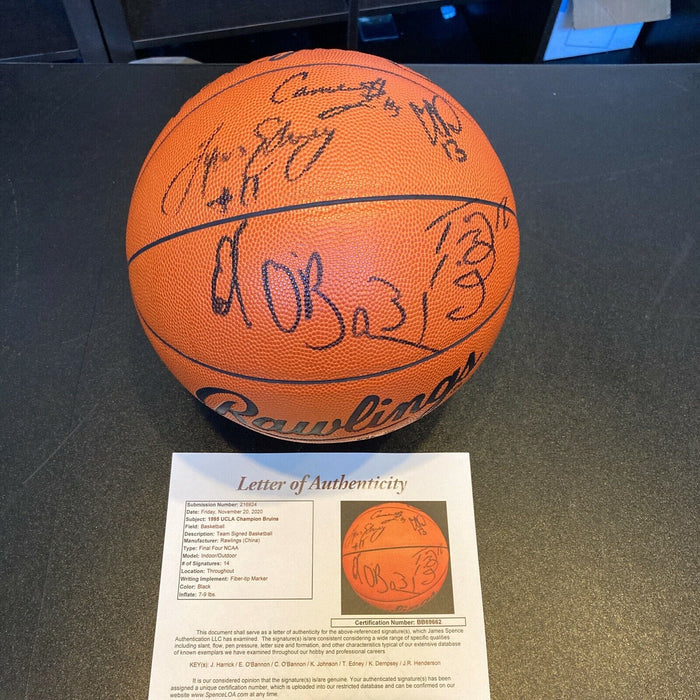 1995 UCLA Bruins NCAA Champions Team Signed Official Final Four Basketball JSA