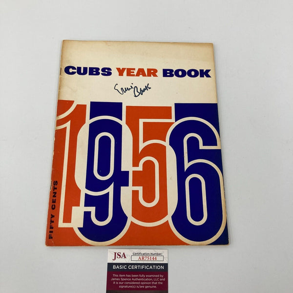 Ernie Banks Signed 1956 Chicago Cubs Yearbook JSA COA