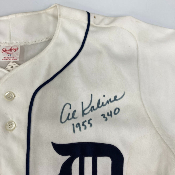 Al Kaline 1955 .340 Ave. Signed Detroit Tigers Authentic Rawlings Jersey JSA COA
