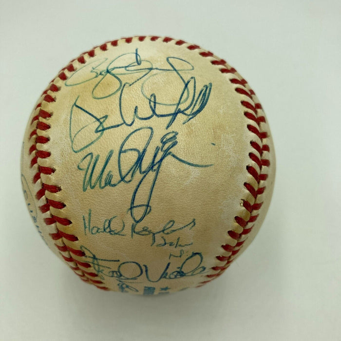 1988 All Star Game Team Signed Baseball Puckett Ripken Brett Mcgwire Clemens JSA