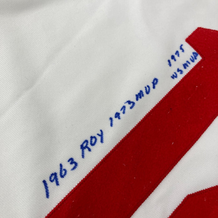 Pete Rose Signed Inscribed Cincinnati Reds STAT Mitchell & Ness Jersey JSA COA