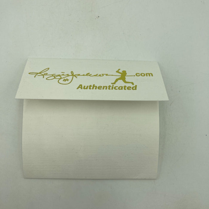 Joe Montana Signed Heavily Inscribed Career STAT Baseball Reggie Jackson COA