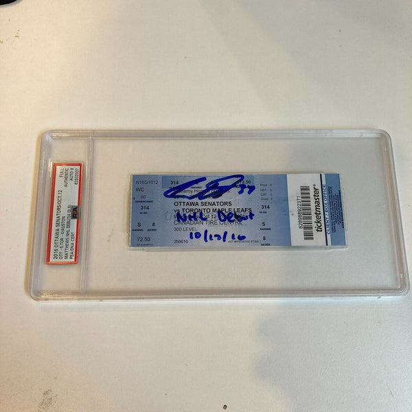 AUSTON MATTHEWS Signed NHL Debut Full Ticket 11/12/16 Toronto Maple Leafs PSA 9
