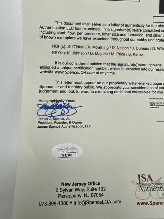 1994 Dream Team II Olympics Team USA Signed Spalding Basketball JSA COA