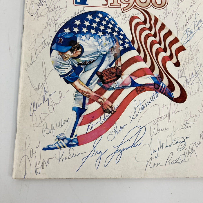 1980 Philadelphia Phillies Team Signed World Series Program 35+ Sigs JSA COA