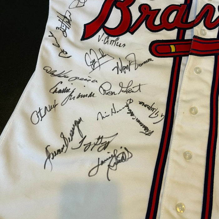 1991 Atlanta Braves NL Champs Team Signed Game Used Jersey 42 Sigs Beckett COA