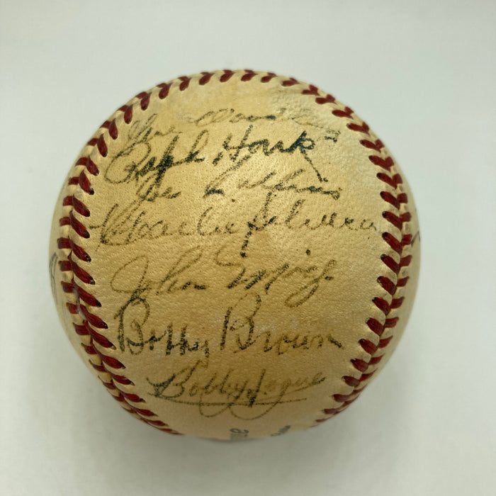 1951 Yankees World Series Champs Team Signed Baseball Mickey Mantle Rookie BAS