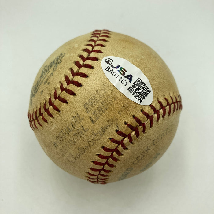 Willie Mays Signed 1970's Vintage National League Feeney Baseball JSA COA