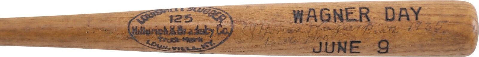 Honus Wagner Signed Louisville Slugger Honus Wagner Day Mini Baseball Bat JSA