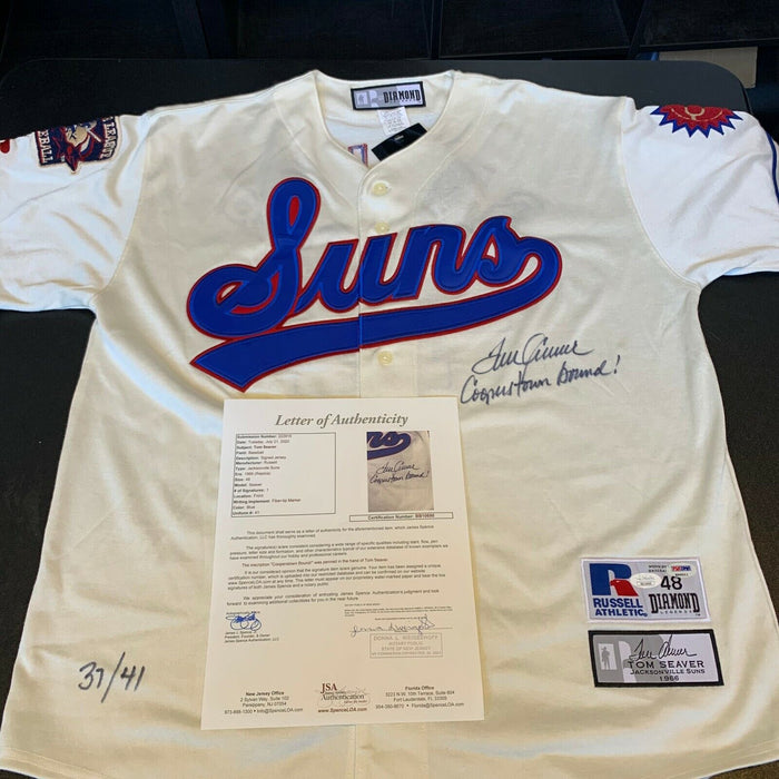 Beautiful Tom Seaver Signed 1966 Jacksonville Suns Minor League Jersey JSA & PSA