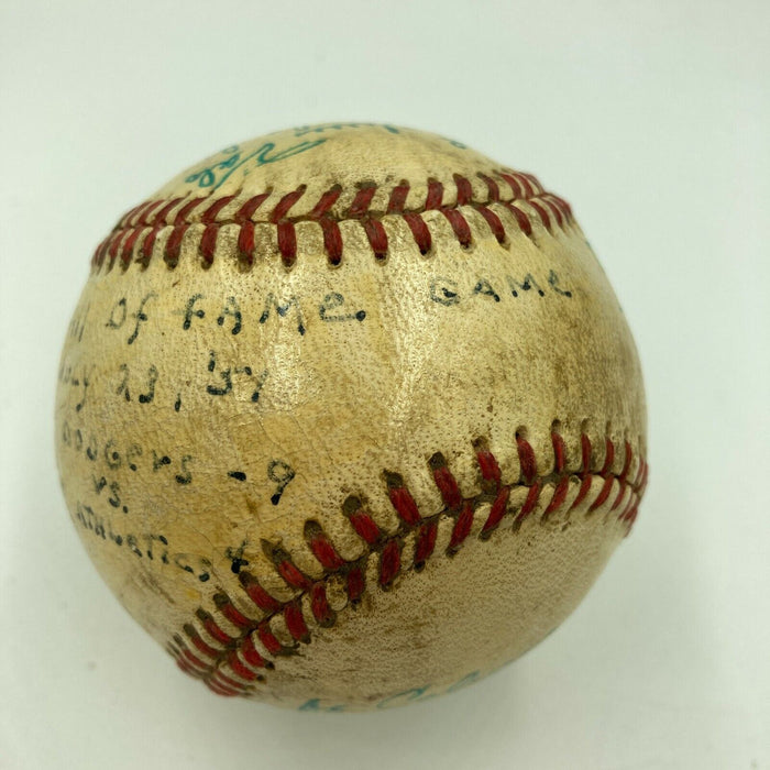 1954 Dodgers VS A's Hall Of Fame Game Team Signed Baseball Chief Bender JSA COA