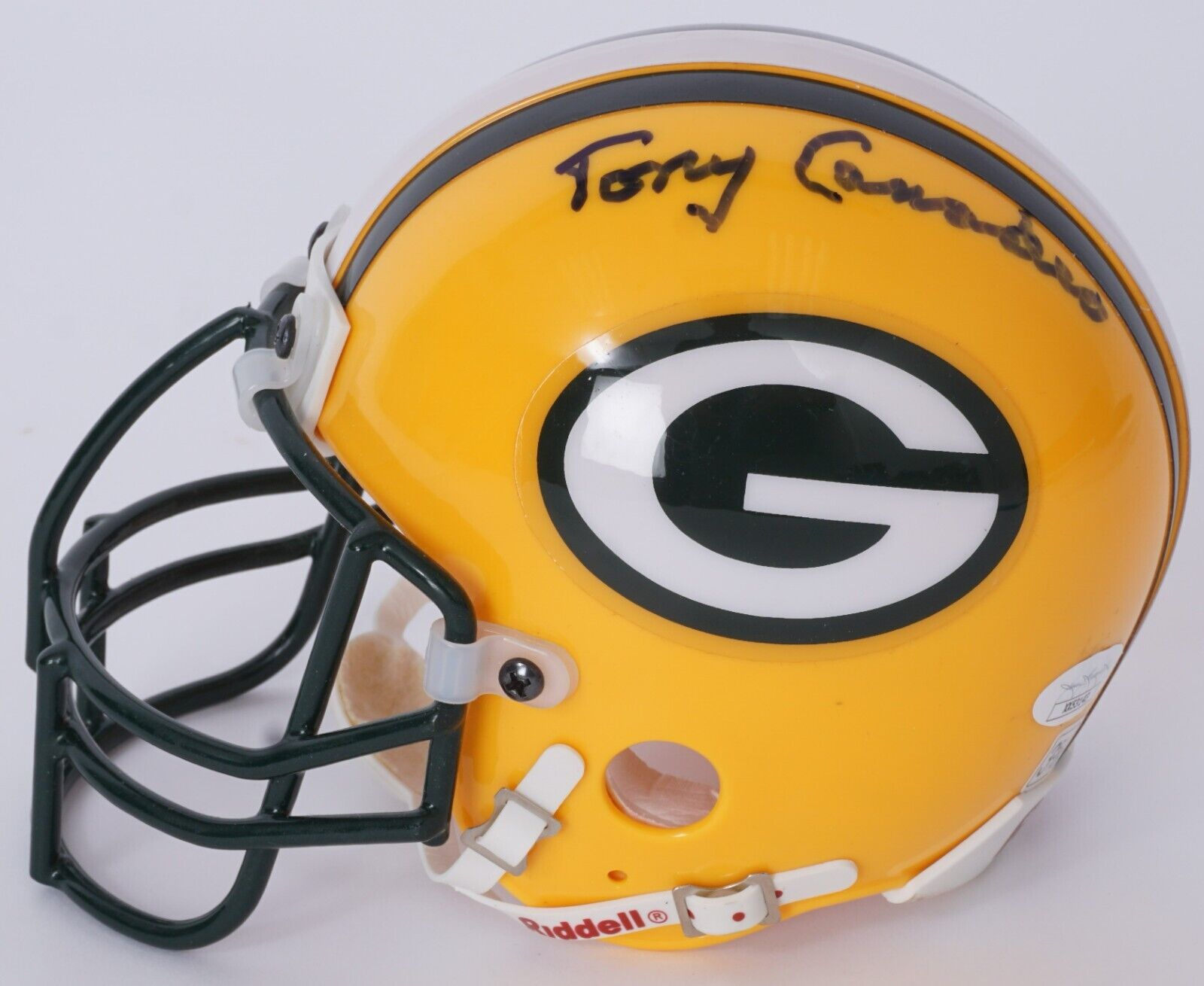 Tony Canadeo Signed Green Bay Packers Riddell Mini Helmet Beckett COA